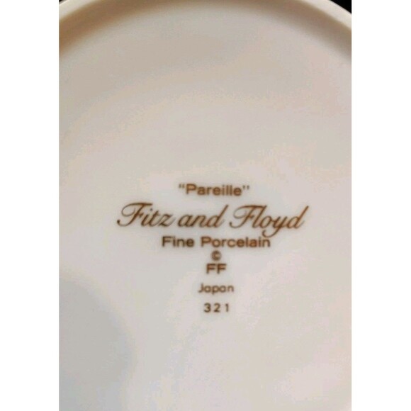 Fitz & Floyd Pareille 8 Piece Set ~ 4 Cups & 4 Saucers) 128482 New - Picture 2 of 2
